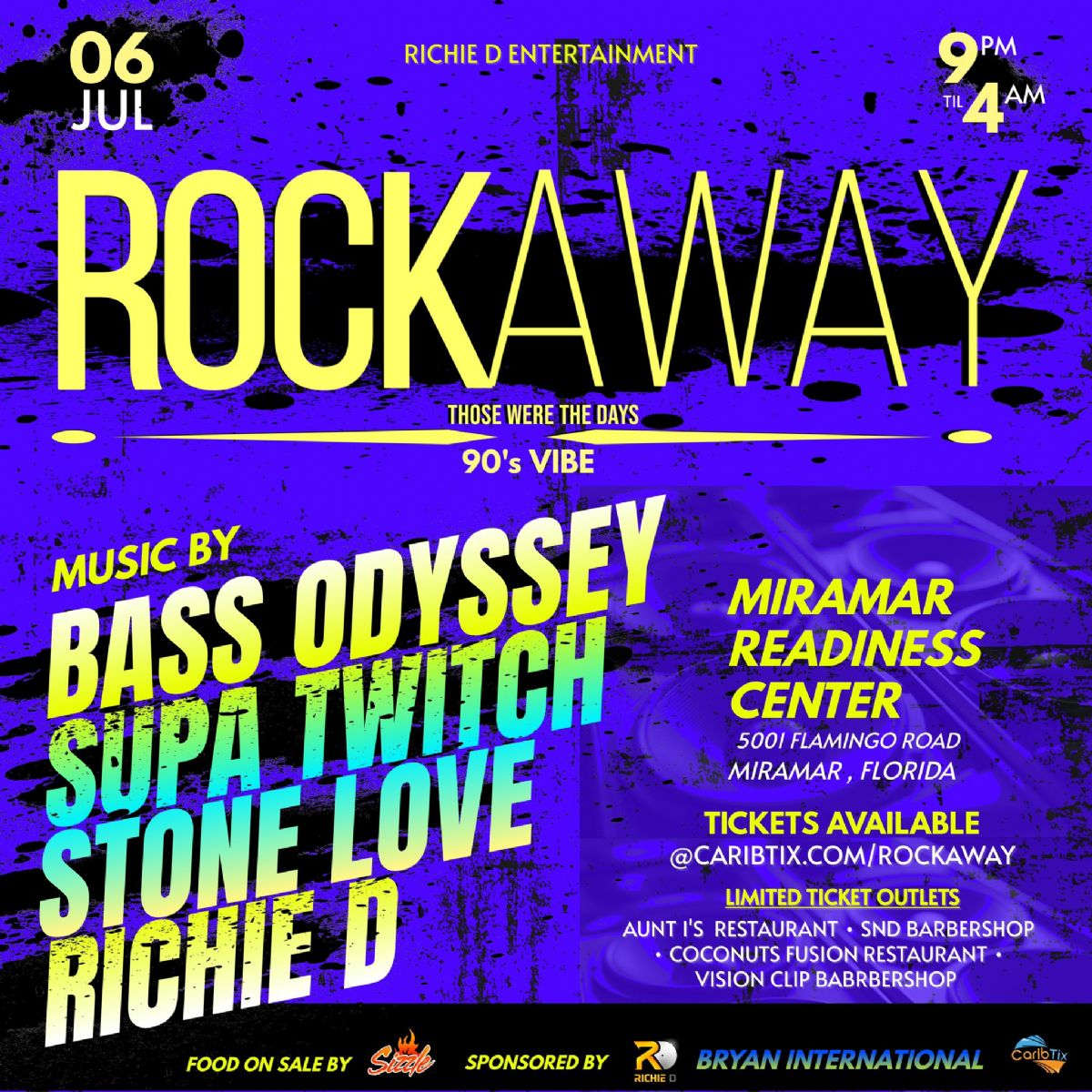 ROCKAWAY Miami 90s Vibe Event Poster
