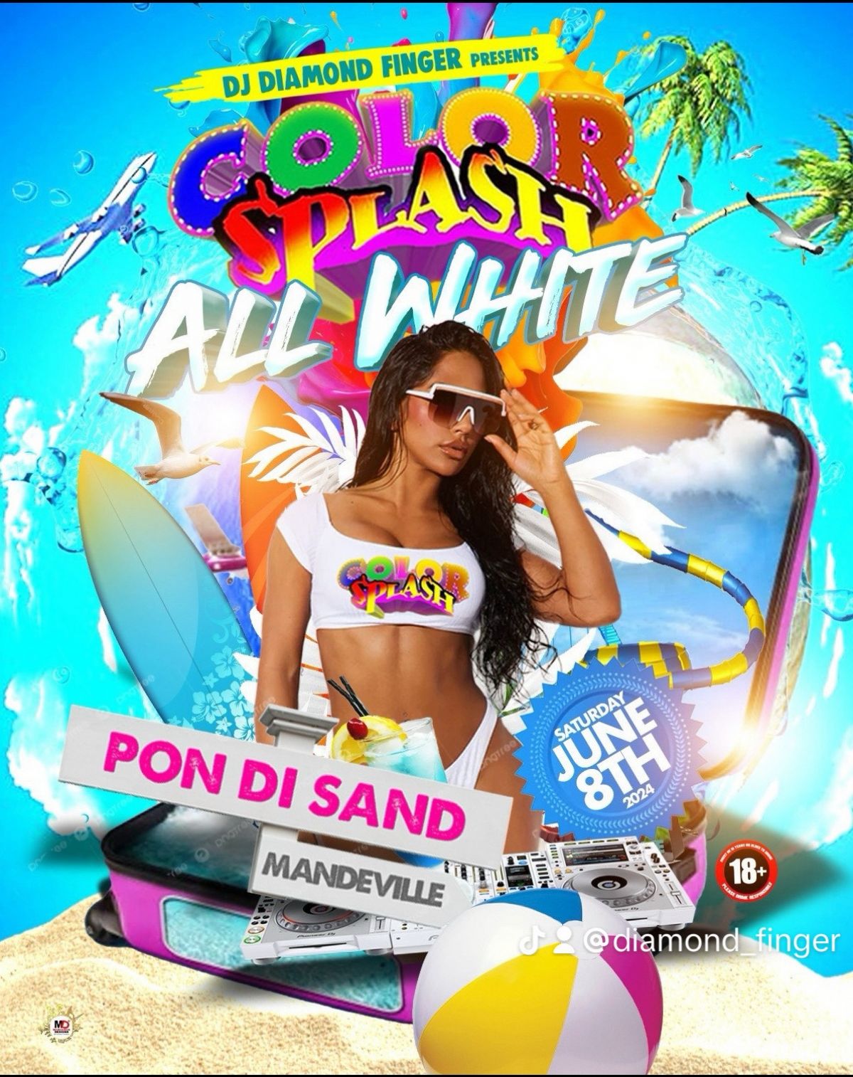 Color Splash - All White Event Poster