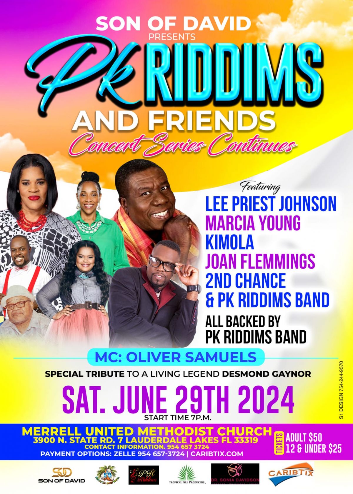 Sons of David Presents: PK Riddims & Friends Concert Series Continues Event Poster