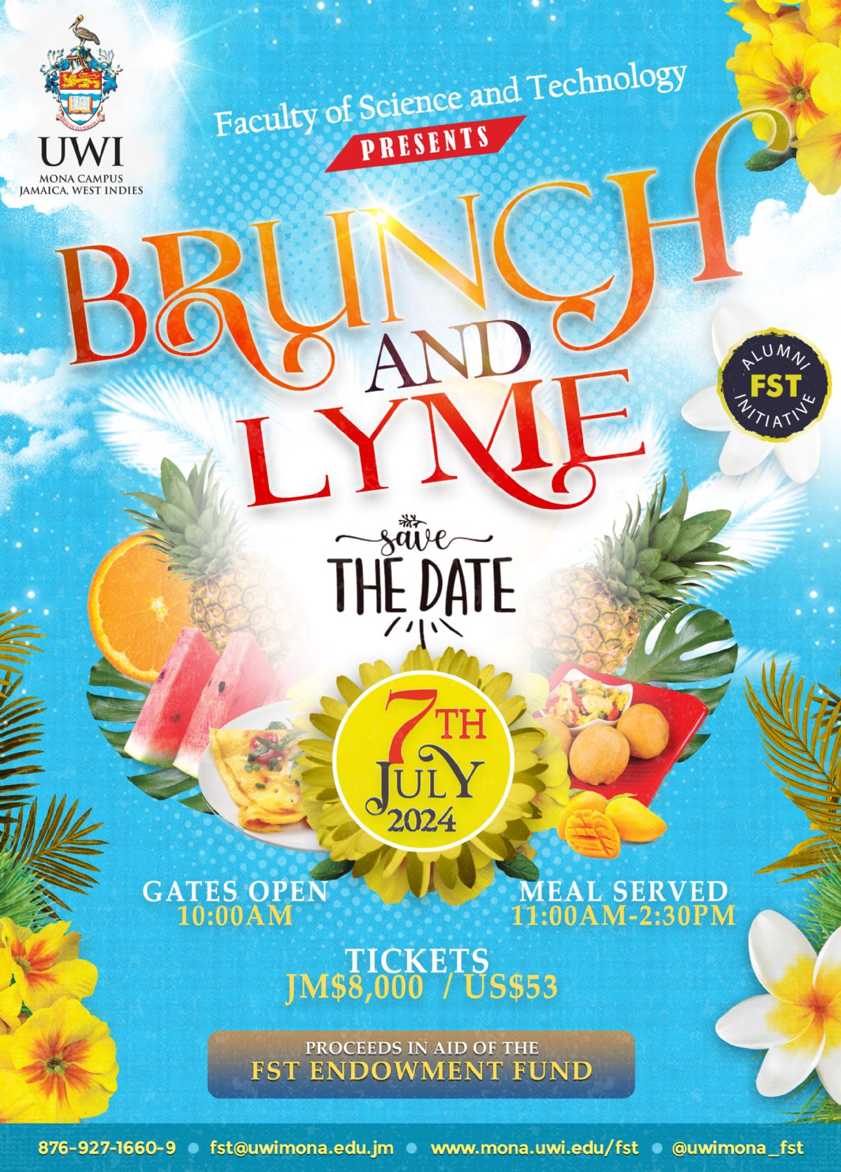 UWI Faculty of Science and Technology - Brunch and Lyme Event Poster