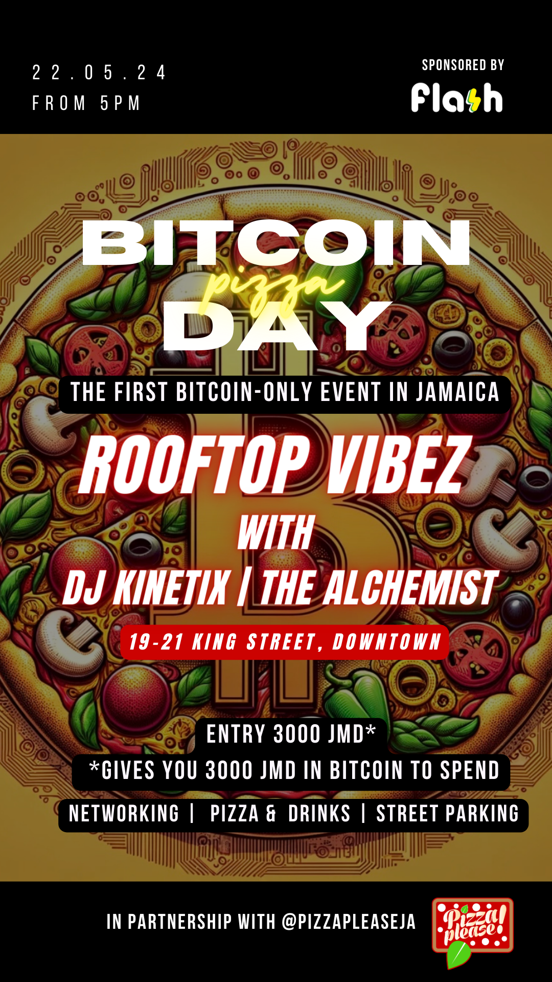 Bitcoin Pizza Day Event Poster