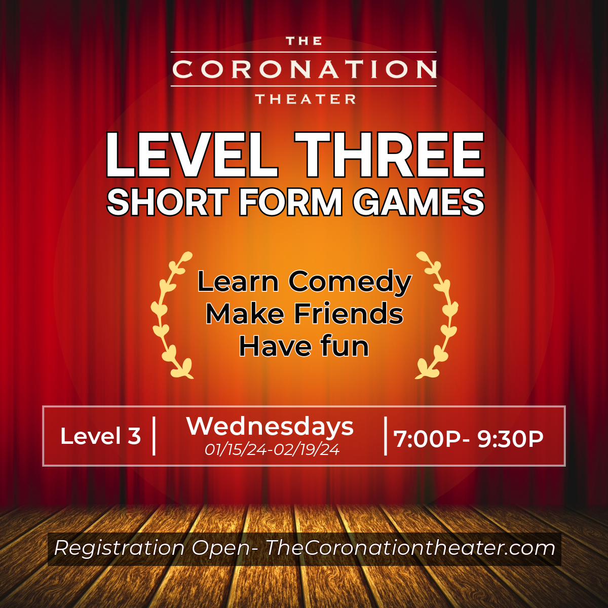 Level 3- Short Form Games | 01.15 - 02.19 | 7p-9:30p  