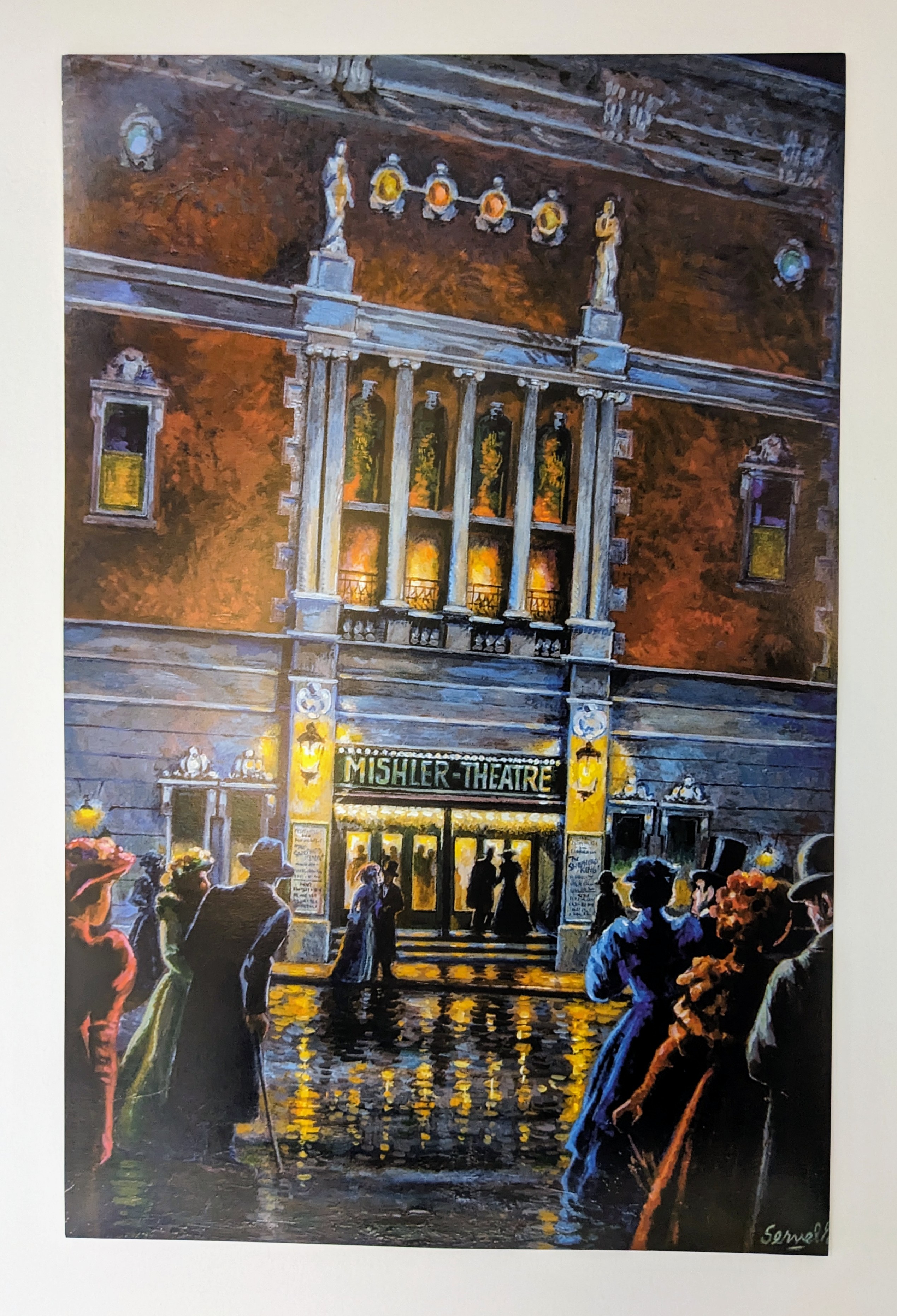 Mishler Theatre, , Altoona PA, 12th Ave and 12th Street-Pen King-A2400-Home Decor Holiday Artwork Texture Painting Dining Wall buy Art