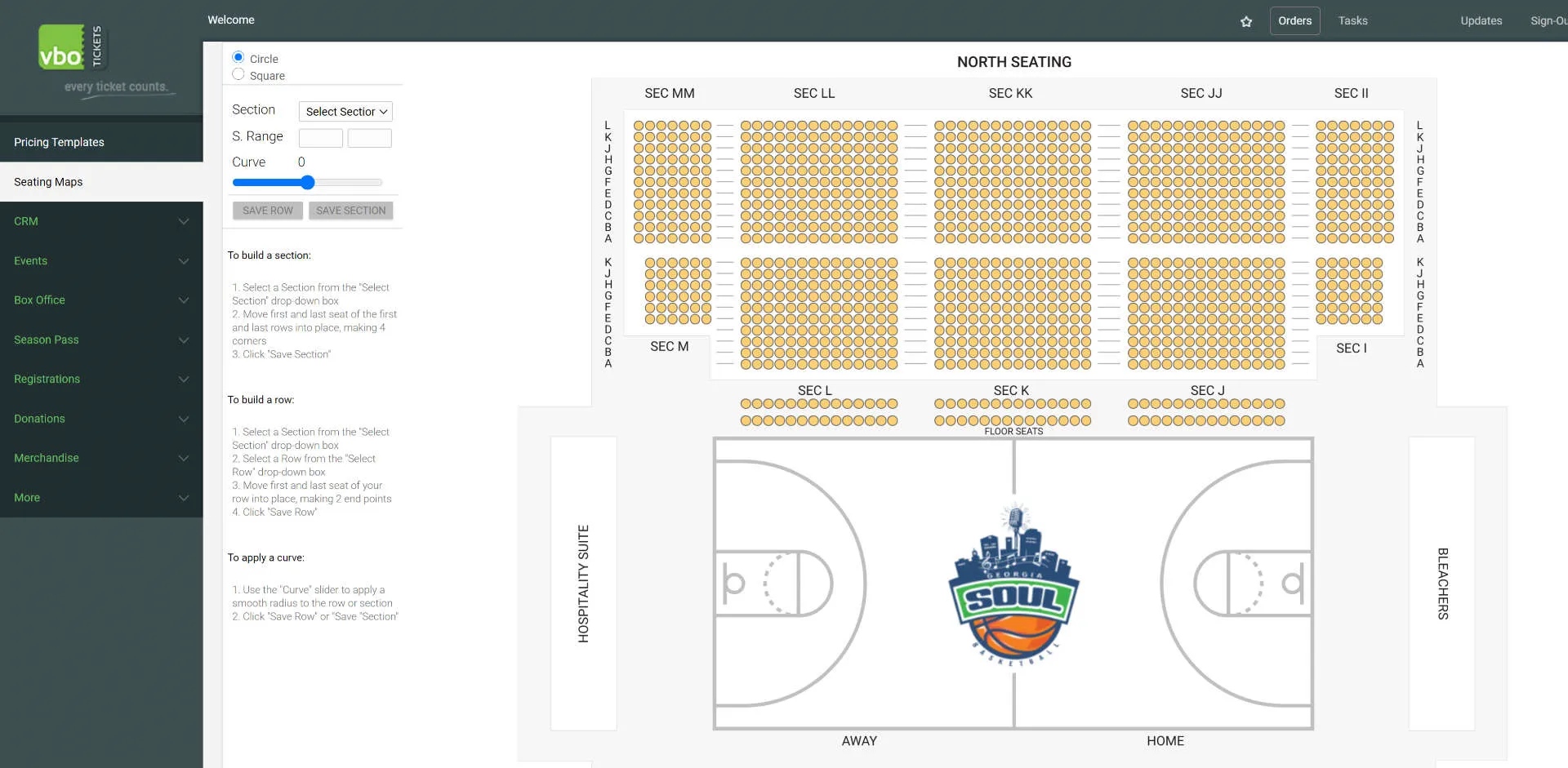 build a basketball seatmap