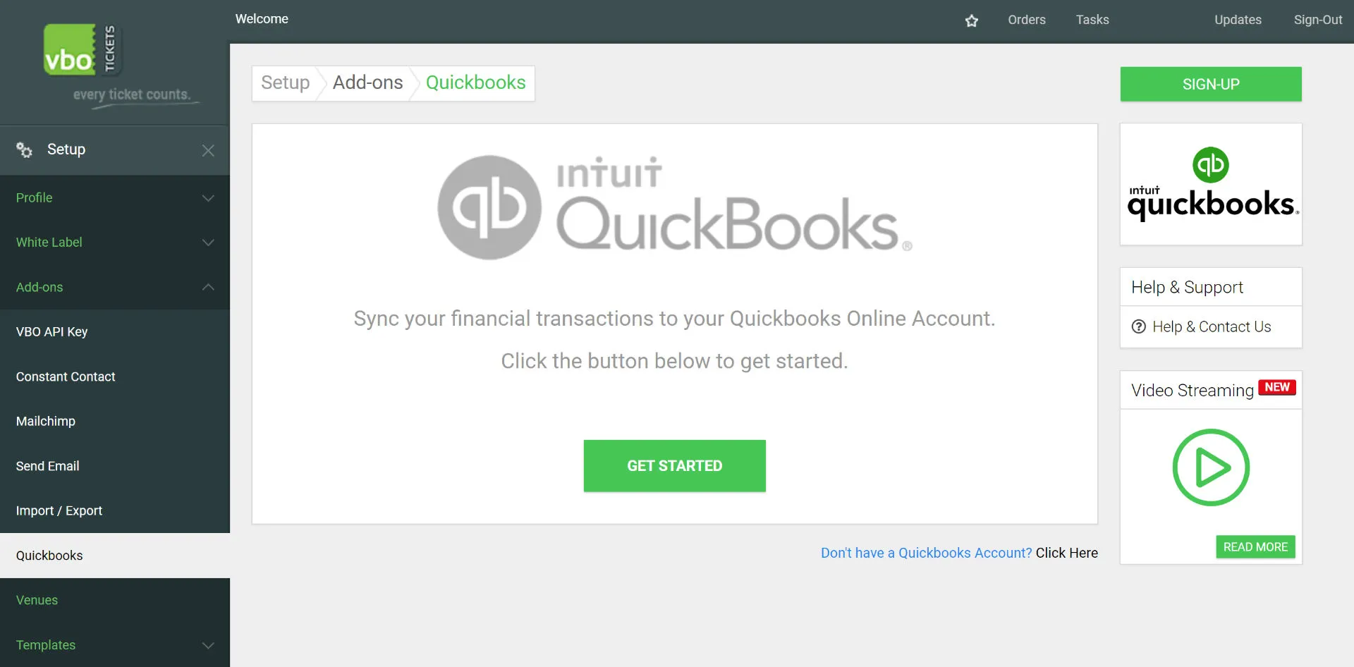 Quickbooks VBO connection